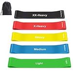 Resistance Bands, 5 Pcs Natural Latex Exercise Bands, Workout Bands with 5 Resistance Levels for Fitness Workouts Pilates Stretching Training Home Gym - Carry Bag Included