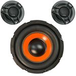 POWERLINK 8" Subwoofer Orange SPL Foam Kapton Cone - 4-Ohm/1.5-Inch Copper Coil/120mm Single Magnet Ideal for Upgrading Car Bass Tubes, Home Music Systems with-Tweeters