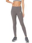 CULTSPORT Do It All Tights with Brand Print | Anti-Chafing | Performance Tights for Women | 4-Way Stretch | Yoga Gym Cardio Leggings | Sports Leggings | Active Wear for Women (CS601301XXL_Grey_XXL)