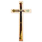 Incredible Gifts India Wooden Gold Plated Cross for Christmas (8x4in)