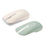 ASUS Marshmallow Md100 USB Mouse, Silent Button, Up to 1600 Dpi, Dual-Mode Connection, with Newtro Green Cover, (Astro Beige)