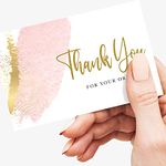 Thank You for Your Order Cards for Small Business - Pink and Gold Design, Premium 350gsm Card - Customer Thank You Cards for Small Business and Start-ups (60 Pack)