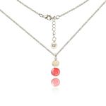 Handmade Small Pendant with Adjustable Chain Necklace Jewellery for Women (Red White Silver)