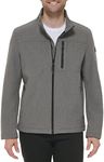 Calvin Klein mens Water Resistant, Windbreaker Jackets for Men (Standard and Big and Tall), Soft Shell Light Grey, Small