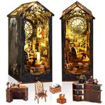 DIY Miniature Book Nook Kit Booknook - 3D Model Wooden Dollhouse Puzzle Toy with LED Light for Adults Teen, Creativity Puzzle Bookend Bookshelf Decor Boy Girls Gifts - Detective Agency