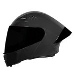 Steelbird SBA-20 7Wings ISI Certified Flip-Up Helmet with Black Spoiler for Men and Women with Inner Smoke Sun Shield (Large 600 MM, Glossy Black with Smoke Visor)