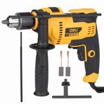 Deli DL-CZ13-E5 650W Corded Electric Impact Drill with 0-3000RPM No-Load Speed 0-48000/min Impact Rate 220-240v ~50hz/60hz Drilling Tool for Wood Metal & Masonry (Pack of 1, Yellow)