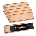 Set of 6 – Sturdy and Elegant Rose Gold Aluminum Desk Name Plate Holder, Office Business Desk Sign Holder, 8” X 2” - Hardware and Inserts are Not Included