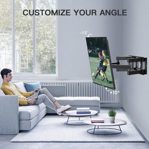 PERLESMITH TV Wall Bracket – Swivel Tilt Mount for 26-70” Flat & Curved TVs, VESA 400x400mm