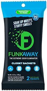 FunkAway Extreme Odor Eliminating Closet Sachet, Odor Absorbing Packet Ideal for Closets, Drawers, Hampers, Attics and Storage Spaces, Fresh Smell for Up to 90 Days