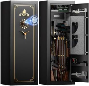 KAER 23-25 Biometric Gun Safe, Wider and Deeper Fingerprint Gun Safes for Rifle and Pistols, Large Quick Access Heavy-Duty Gun Cabinet for Firearm Ammo with Drawer & Gun Rack, Assembled