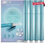 Venus Visage Teeth Whitening Pen (4 Pack) - Effective Teeth Whitener Gel Stain Remover - 40+ Uses - Professional Formula - Mint Flavor - No Sensitivity, 3 ml/0.10 fl oz Each