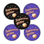 150 Holographic Sparkly Superstar Writer Planets Space Literacy Childrens Pupils Schools Praise Teachers Reward Stickers 25mm Primary Teaching Services