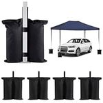 ADERTOS 5 Pack Gazebo Weights Bag 600D Sand Bags Tent Sandbags Industrial Sand Weight Bags Heavy Duty Gazebo Feet Sandbags Stand for Pop up Canopy Tent Parasols Canopies Shade (Black, Double-Stitched)