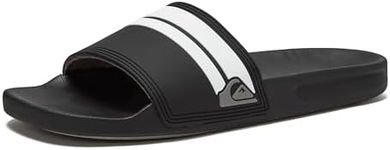 Quiksilver Men's Rivi Slide Sandal, Black/White, 9