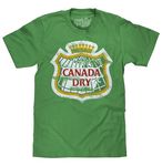 Tee Luv Men's Faded Canada Dry Ginger Ale Soda Shirt, Kelly Heather, XL