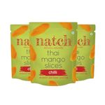 Natch Dried Thai Mango Slices, 100% All Natural, Vegan, Gluten Free, No Artificial Preservatives, Trans Fat Free, Rich in Antioxidants, Chilli Flavour, 150gm each (Pack of 3)