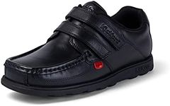 Kickers Youth Boy's Fragma Moc Toe Twim Strap Leather School Shoe, Black, 4 UK