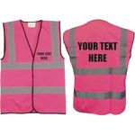 Hi Vis Vests - Personalised Hi Vis Vest Made of Durable Polyester- High Vis Vests with Reflective Vinyl Banding for Safety - Pink High Visibility Vest by Brook Hi Vis, Extra Large 44-46”