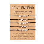 YELUWA 5Pcs Best Friend Friendship Bracelet Sisters BFF Bestie Heart Distance Matching Long Distance Handmade Relationship Bracelets Birthday Gift for Teen Girls Women Mother Daughters