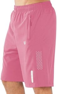 NORTHYARD Men's Athletic Running Shorts Quick Dry Workout Shorts 7"/ 5"/ 9" Lightweight Sports Gym Basketball Shorts Hiking Exercise POWDERPINK-9inch 4XL