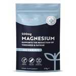 Magnesium Supplements 500mg - 365 Vegan High Strength Tablets – 1 Year Supply – Supports Muscle Function, Tiredness, Energy, Bones, Nervous System - Letterbox Friendly - UK Made - Nutravita