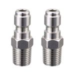 Tool Daily Pressure Washer Coupler, Quick Connect Plug, 1/4 Inch Male NPT Fitting, 5000 PSI, 2-Pack