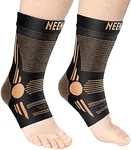 NEENCA Ankle Brace for Pain Relief, 2 Pack Compression Ankle Sleeves Set. Ankle Support Stabilizer for Achilles Tendonitis, Plantar Fasciitis, Joint Pain, Swelling, Arthritis, Sport - FSA/HSA Approved