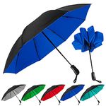 The Color Flip Inverted Folding Umbrella, Royal under Black, 46 inches