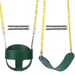 RedSwing High Back Full Bucket Swing with Heavy Duty Swing Seat Combo Pack (Triangle and Chain Dip), Tree Straps Included