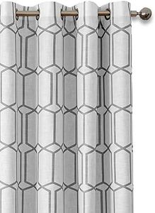 Elrene Home Fashions Kaiden Geometric Room-Darkening Window Curtain, Single Panel, 52" W x 95" L (1 Panel), Grey