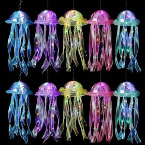 AWATIN Jellyfish Decor, 10 Pcs Jellyfish Lanterns - Hanging Jelly Fish Decoration for Mermaid Theme Party & Under The Sea Party Decorations, Birthday Gift Supplies for Women Girls Baby (5 Colors)
