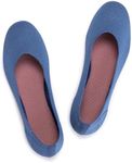 Frank Mully Women's Ballet Flat Shoes Round Toe Slip On Ballerina, 6.5, Aqua Blue