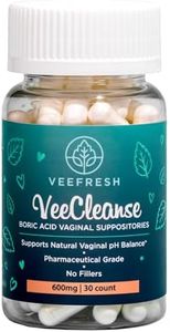 VeeFresh - VeeCleanse Boric Acid Vaginal Suppositories - Vaginal pH Balance Suppositories - Vaginal Odor Control - Feel Fresh, Feminine and Confident