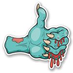 2 x 10cm Zombie Hand Vinyl Sticker Bike Laptop Car Dead Walking Blood Fun #5244 (10cm x 10cm)