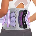 Fit Geno Back Brace for Lower Back Pain Relief: Adjustable Support with Ergonomic Lumbar Pad for Herniated Disc Sciatica and Lumbar Strain - Breathable Design for Women (XS/S)