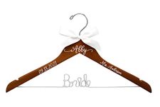 Personalized Wire and Decal Bridal Hanger, Bridesmaid Hangers, Bride Hanger, Mrs Hanger, Wedding Hangers, Custom Decal Hangers