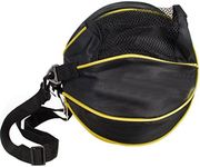 TINTON LIFE Waterproof Basketball Bag Adjustable Shoulder Strap Portable Football Soccer Volleyball Carrier Holder (Black)