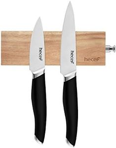 Hecef 15CM Magnetic Knife Holder,Acacia Wooden Knife Strip