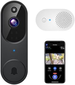 Guggre 1080P Video Doorbell Camera, Smart AI Human Detection, Cloud Storage, Chime Included, 2-Way Audio, IR Night Vision, Wide-Angle Lens, Live View, Indoor/Outdoor Surveillance (Black)