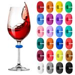 24 Pcs Wine Glass Charms Markers Drink Markers, Silicone Wine Glass Markers Glass Identifiers for Glass Cup Champagne Flutes Cocktails, Martinis