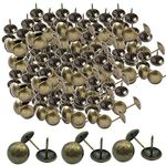 200PCS Upholstery Tacks Bronze Upholstery Nail Pin 11mm*17mm Decorative Furniture Tacks Round Head Tacks Furniture Nails Pins Antique Brass Tacks Metal Thumb Tack Stud Push Pin For Wood Sofa Chair Bed