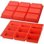 ionEgg Silicone Mini Loaf Pan, Non-Stick Mini Bread Pan, 9 Cavity Silicone Bread Baking Mold, for Mini Loaf Cake, Bread, Meatloaf, Pack of 2