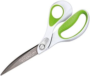 Westcott E-16445 00 Ciseaux Carbo Non-Stick Softgrip, lames recouvertes de nitrure de titane, 23.8 cm, vert et blanc
