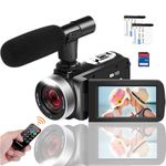 2.7K Camcorder,Video Camera 30MP 30 FPS Video Camera,16X Digital Video Camera for YouTube 3.0 inch Flip Screen LED Vlogging Camera,with Remote Control,Two Batteries,External Mic,32GB SD Card