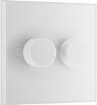 BG Electrical Intelligent Double Wall Dimmer Switch, 2 Way, Square Edge, Nexus 900 Series, White Moulded, 200W, 982