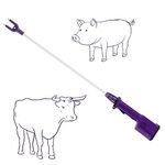 RANCH CHOICE Purple Rechargeable Livestock Prod Waterproof Cattle prod with 28" Flexible Shaft (38 1/2 inch)