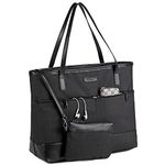 Laptop Tote Bag for Women,Kasqo 15.6 inch Work Bag Water Resistant Computer Briefcase Large Handbag Shoulder Bag for Business Office Work Travel Black