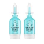 Base Labs Piercing Bump Treatment Saline Drops | Non-Greasy Keloid Bump Removal & Prevention Drops | Piercing Aftercare Saline Solution, Tea Tree & Aloe Vera | Nose & Ear Piercing Cleaner Drops | 2PK