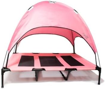 Midlee Pink Dog Cot Bed with Canopy (Large)- 30" x 36"